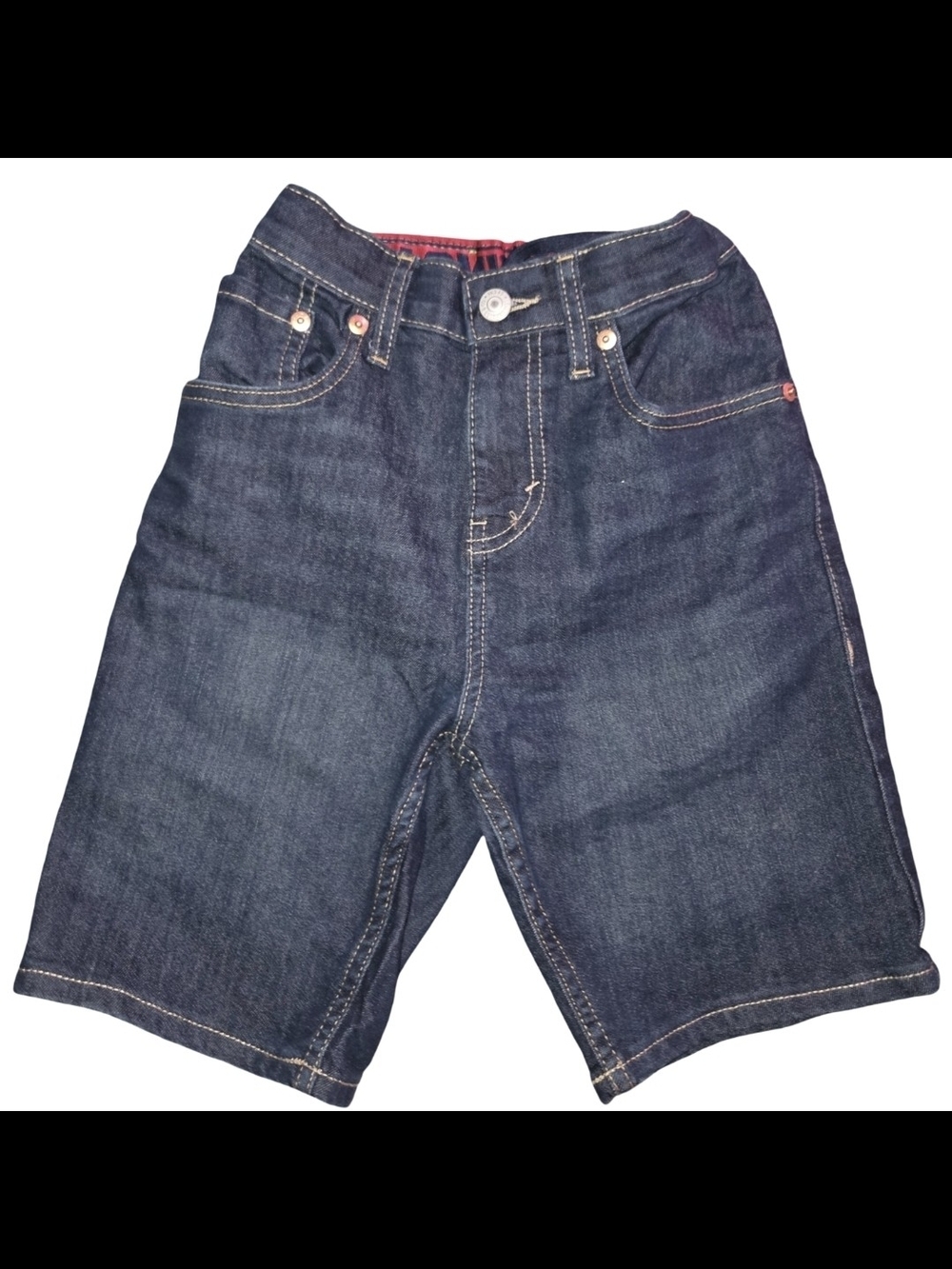 Levi's Dark Blue Levi Denim Kids Shorts with Contrast Stitching